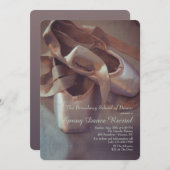 バレエシューズリサイタル招待状 招待状 (正面/裏面)