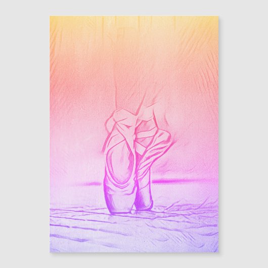 バレエシューズレインボーバレリナ磁気カード (正面)