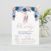 バレエシューズ ドット フラワー ベビーシャワー 招待状 (スタンド正面)