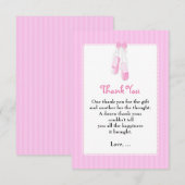 バレエシューズ ピンク バレエ お礼カード サンキューカード (正面/裏面)