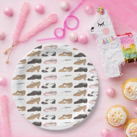 バレエジャズタップリリリカルアクロキャラクターダンスシューズ ペーパープレート (パーティー)