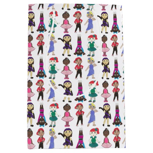 バレエジャズタップリリリトリアルアクロヒップホップダンスリサイタル ミディアムペーパーバッグ (正面)