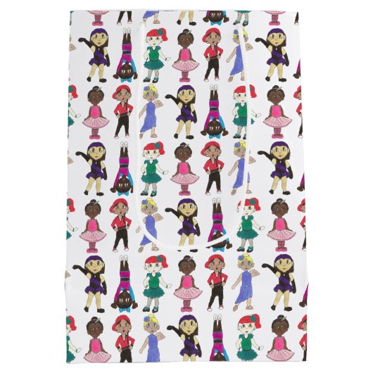 バレエジャズタップリリリトリアルアクロヒップホップダンスリサイタル ミディアムペーパーバッグ (裏面)