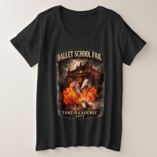 バレエスクール失敗の女性用プラスサイズダークTシャツ プラスサイズTシャツ