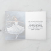 バレエスノークイーンスノーフレークバレリナクリスマス シーズンカード (内部)