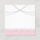 バレエスリッパパールズピンクグリッターレースジュエリー スクエア名刺 (裏面)