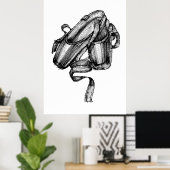 バレエスリッパファッションスケッチ ポスター (ホームオフィス)