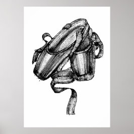 バレエスリッパファッションスケッチ ポスター