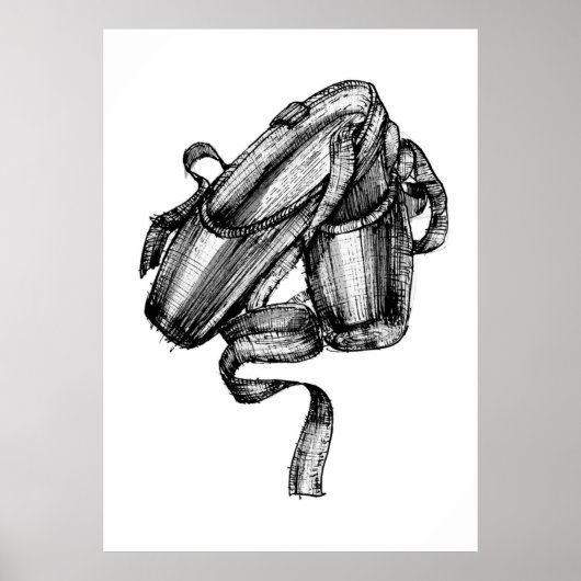 バレエスリッパファッションスケッチ ポスター (正面)