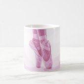 バレエスリッパーズダンサーバレリーナダンスシューズピンク コーヒーマグカップ (中央)