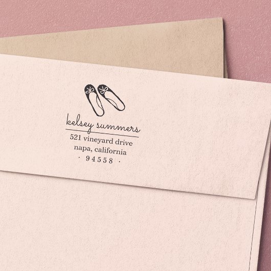 バレエスリッパ差出人住所スタンプ セルフインキングスタンプ