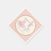 バレエスリッパnトゥツ小さな女の子ベビーシャワー スタンダードカクテルナプキン (角)