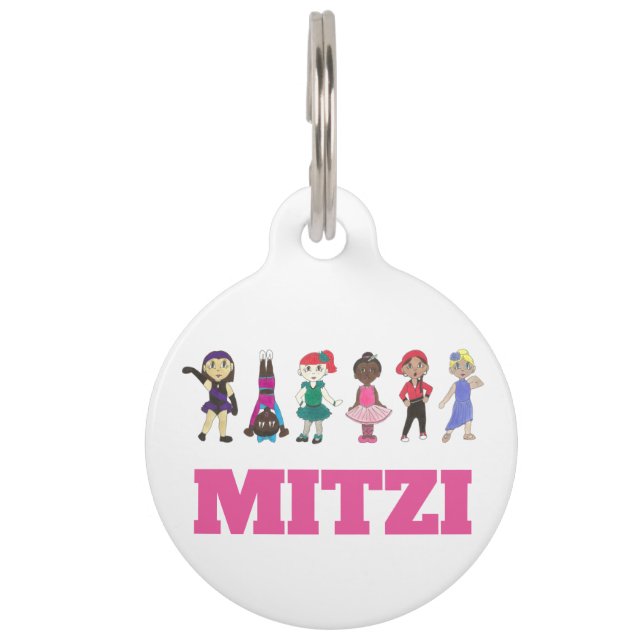 バレエタップジャズアクロヒップホップリリリカルダンス先生 ペット　ネームタグ (正面)