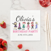 バレエタップジャズアクロリリリカルダンサー誕生日パーティー スタンダードランチョンナプキン (インサイチュ)