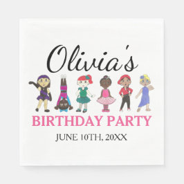 バレエタップジャズアクロリリリカルダンサー誕生日パーティー スタンダードランチョンナプキン