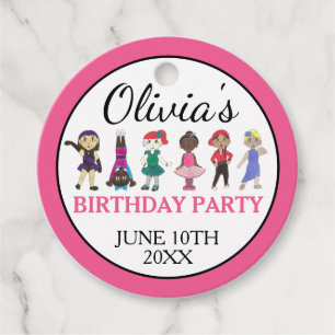 バレエタップジャズアクロリリリカルダンサー誕生日パーティー フェイバータグ