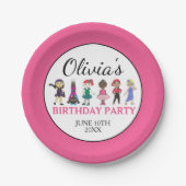バレエタップジャズアクロリリリカルダンサー誕生日パーティー ペーパープレート (正面)