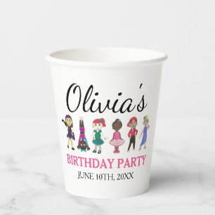 バレエタップジャズアクロリリリカルダンサー誕生日パーティー 紙コップ