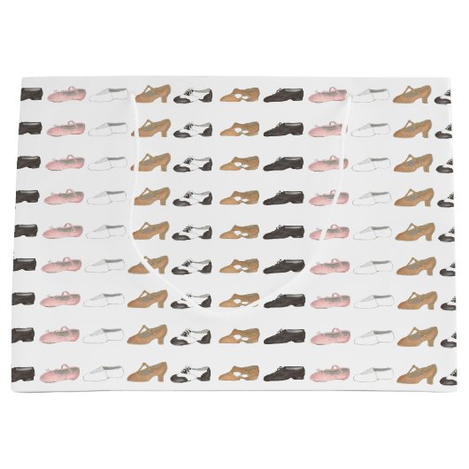 バレエタップジャズアクロリリリカルダンスシューズ抱き枕 ラージペーパーバッグ (正面)