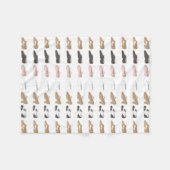 バレエタップジャズリリリックアクロシューズダンス先生 フリースブランケット (正面(横))