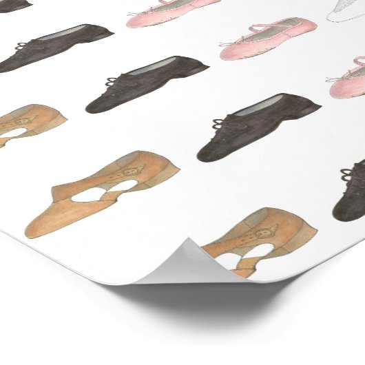 バレエタップジャズ叙情的なダンススタジオのシューポスター ポスター (角)