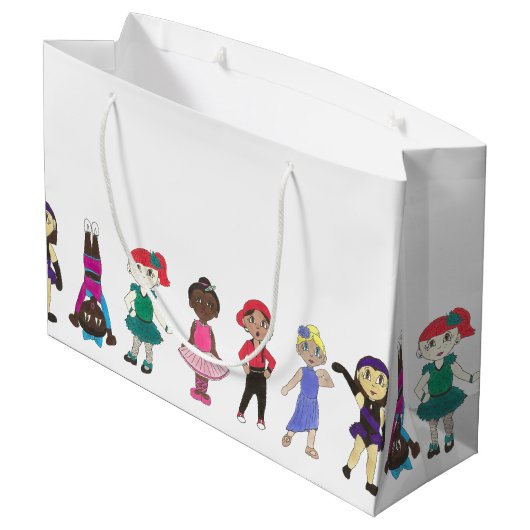 バレエタップジャズ叙情的ガールダンサーのダンス先生 ラージペーパーバッグ (裏面アングル)