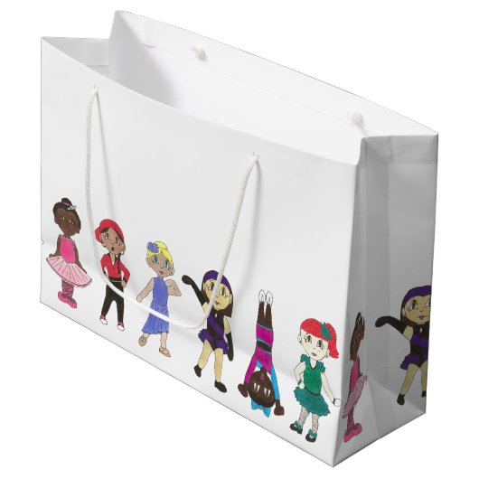 バレエタップジャズ叙情的ガールダンサーのダンス先生 ラージペーパーバッグ (正面アングル)