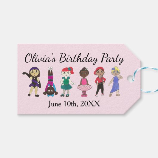 バレエタップジャズ叙情的ダンサー誕生日パーティー ギフトタグ (正面(横))