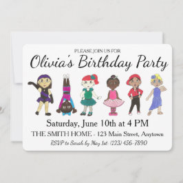 バレエタップジャズ叙情的ダンサー誕生日パーティー 招待状