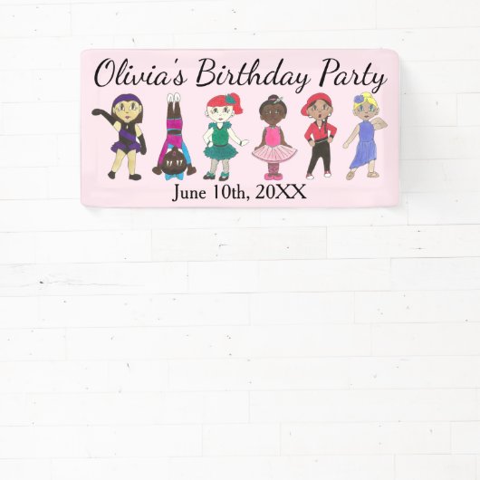 バレエタップジャズ叙情的ダンサー誕生日パーティー 横断幕 (インサイチュ)
