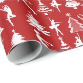 バレエダンサーおよびクリスマスツリー ラッピングペーパー (ロールコーナー)