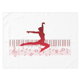 バレエダンサーがキーボードの上 テーブルクロス
