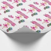 バレエダンサーのストッキングおよびギフトのメリークリスマス ラッピングペーパー (角)