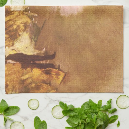 バレエダンサーのデガ絵画ススター キッチンタオル (折り畳み)