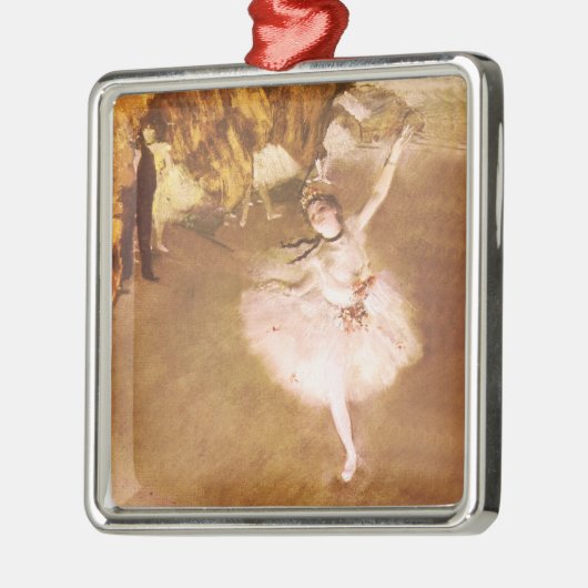 バレエダンサーのデガ絵画ススター メタルオーナメント (左)