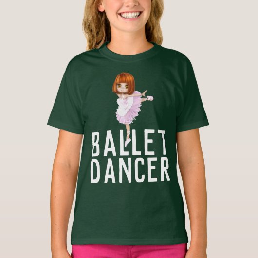バレエダンサーの女の子Tシャツ Tシャツ (正面)