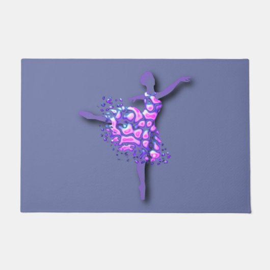 バレエダンサーの女性の姿 ドアマット (正面)