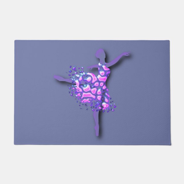 バレエダンサーの女性の姿 ドアマット (正面)