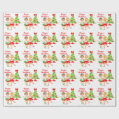 バレエダンサーの小さな女の子の幸せな休日のクリスマス ラッピングペーパー (フラット)