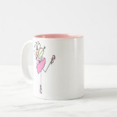 バレエダンサーの棒の姿のマグ ツートーンマグカップ (正面左)