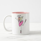 バレエダンサーの棒の姿のマグ ツートーンマグカップ (左)