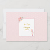 バレエダンサーエレガントピンクの誕生日パーティーの写真 招待状 (裏面)