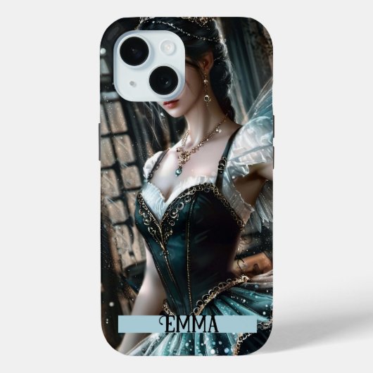 バレエダンサーグリーンートゥ&フェアリーウィングス名前をカスタムする Case-Mate iPhoneケース (裏面)