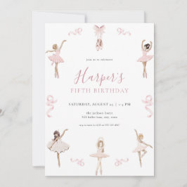 バレエダンサーバレリーナバースデーパーティーの招待 招待状