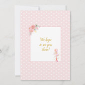 バレエダンサーピンクフローラガールバースデーパーティー 招待状 (裏面)