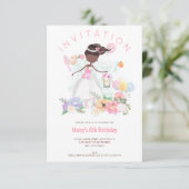 バレエダンサーピンクフローラガール6thバースデーパーティー 招待状 (スタンド正面)