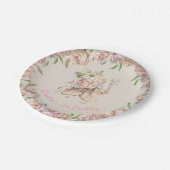 バレエダンサーピンクフローラ誕生日 ペーパープレート (アングル)