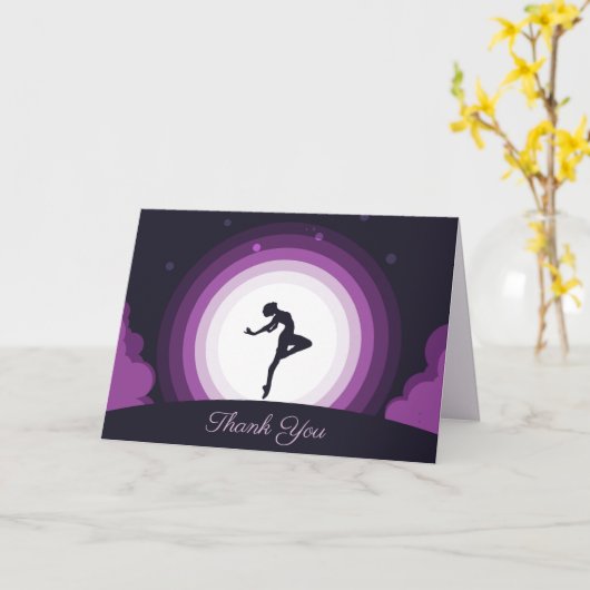 バレエダンサー超リアルムーンお客様のパーソナライズに感謝 カード (黄色い花)