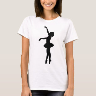 バレエダンサー黒いシルエット Tシャツ