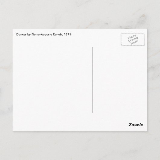 バレエダンサー:ピエールルノアールヴィンテージファインアート ポストカード (裏面)